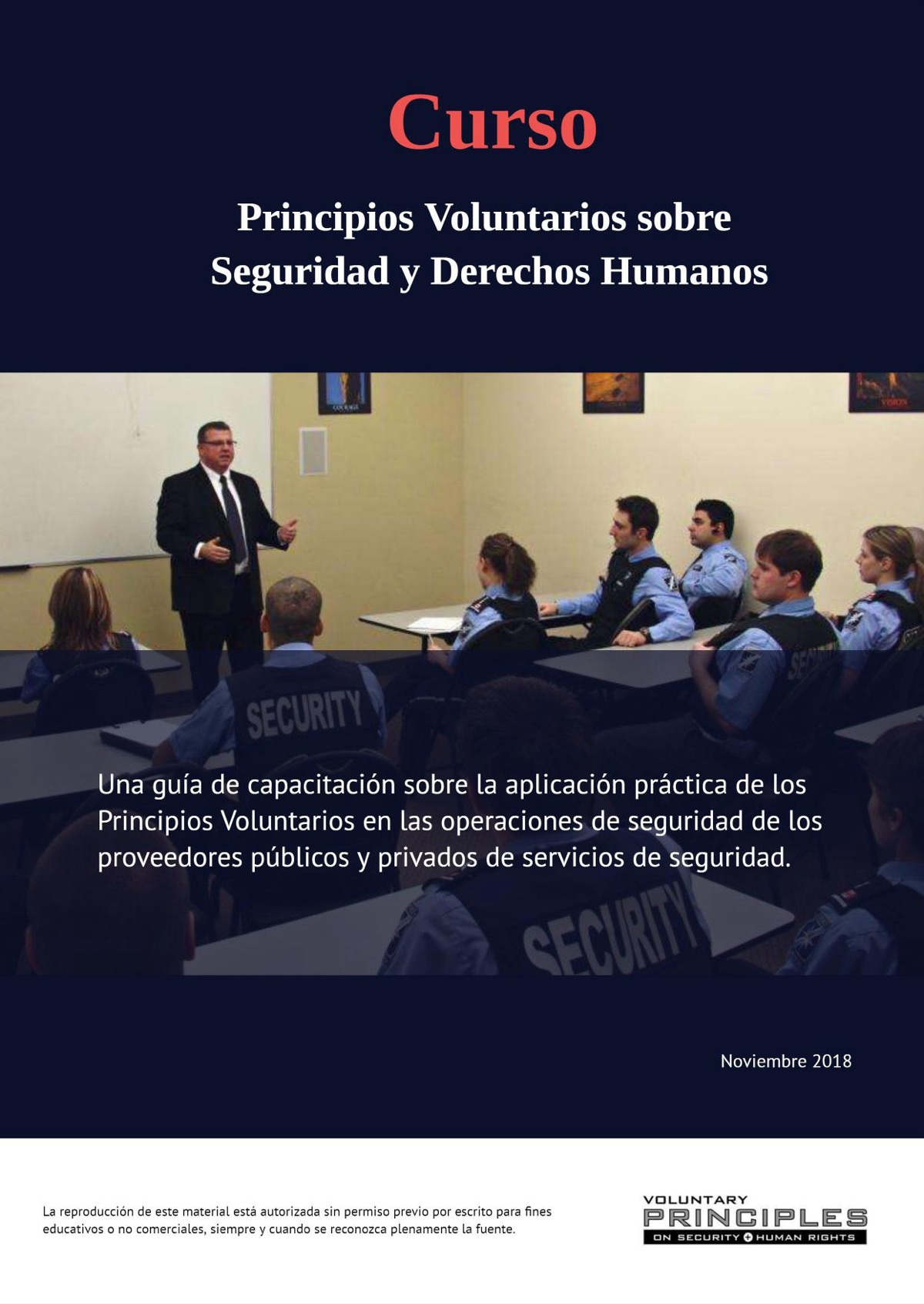 Portada de Curso de Capacitación sobre los Principios Voluntarios